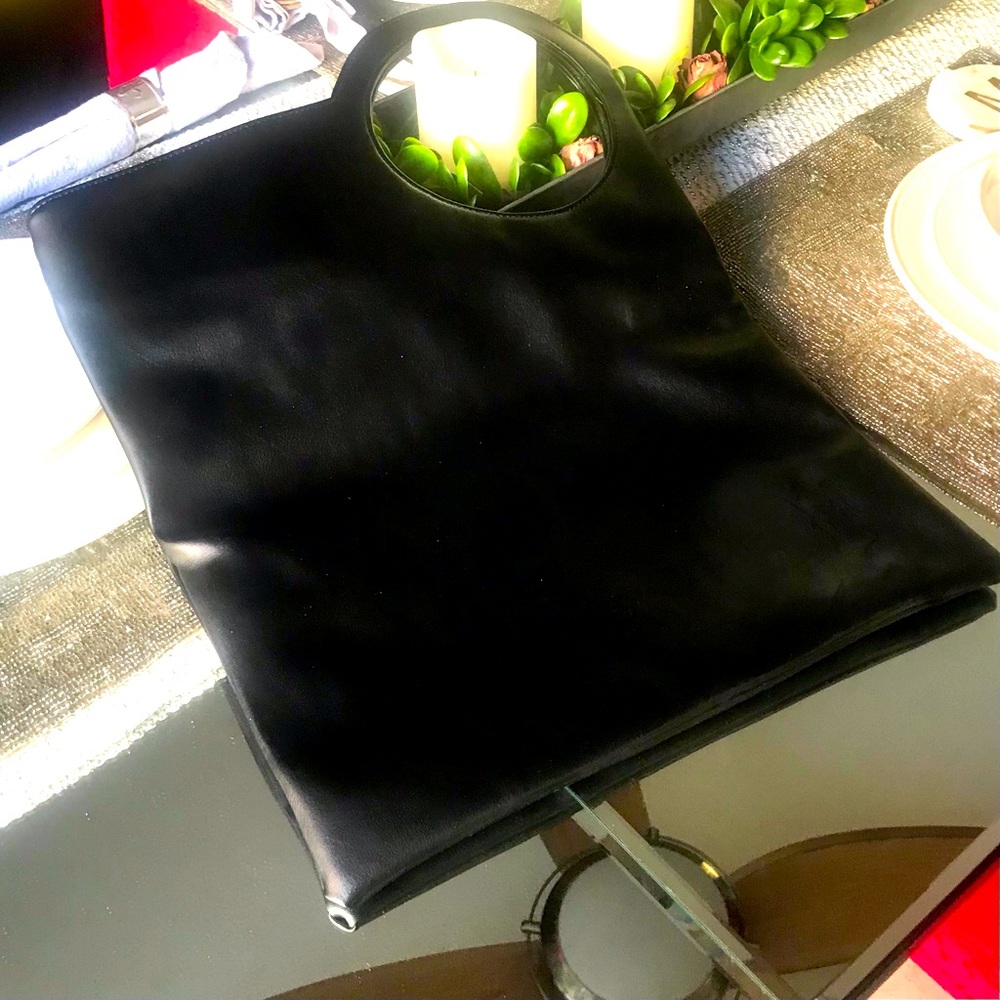 Faux leather tote